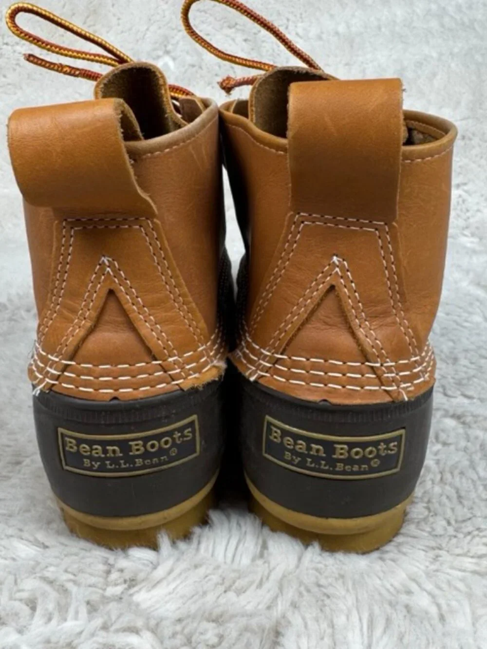 L.L. Bean Men's Duck Boots Brown Leather Rubber Made in USA Maine Size 10 M